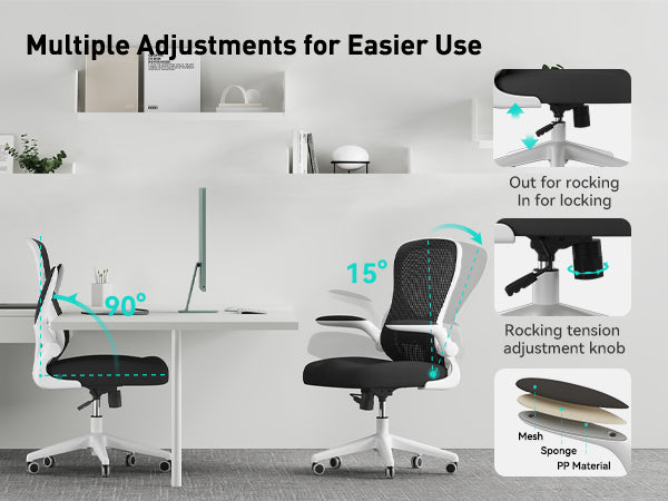 Office chair with online multiple adjustments