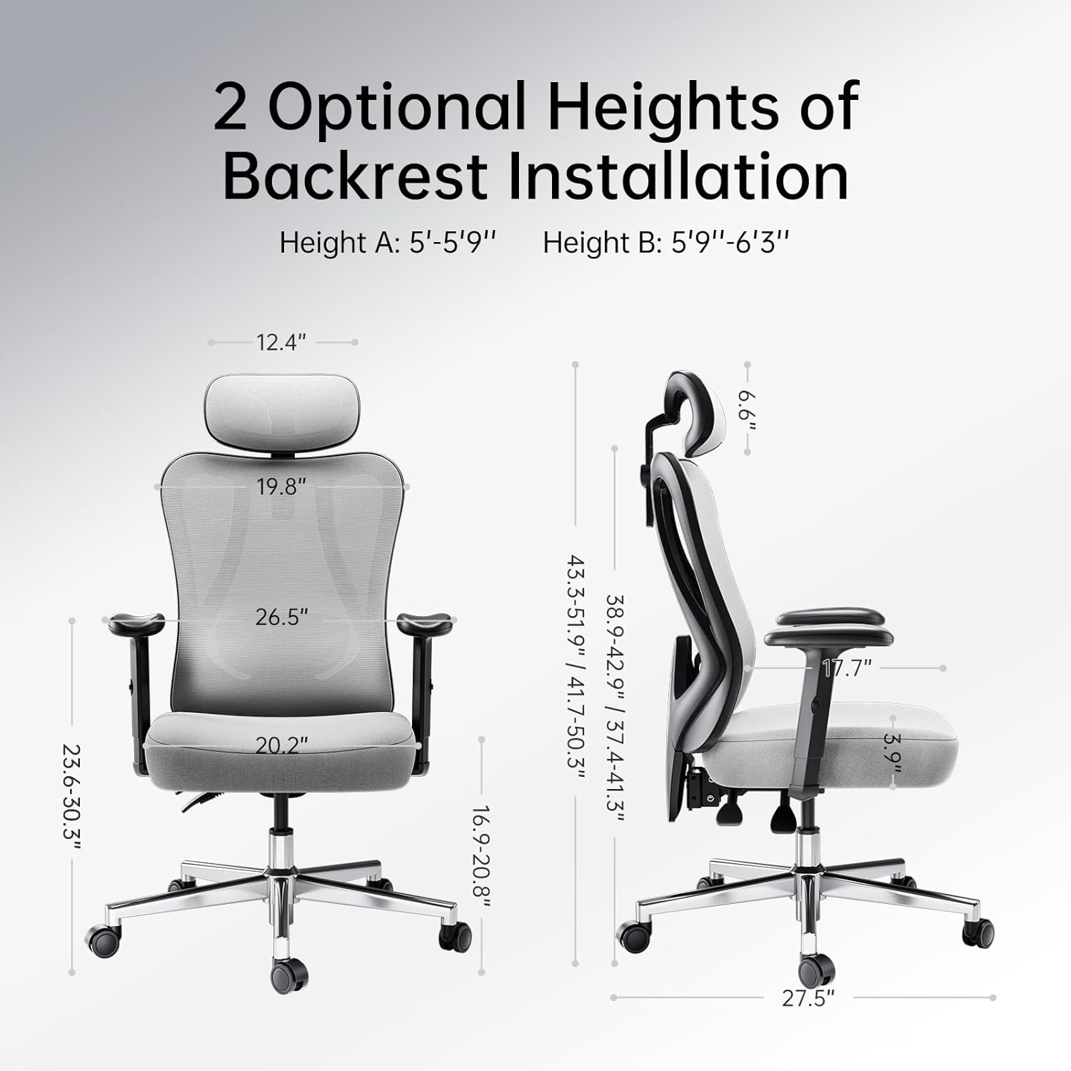 HBADA P3 Ergonomic Chair without Footrest